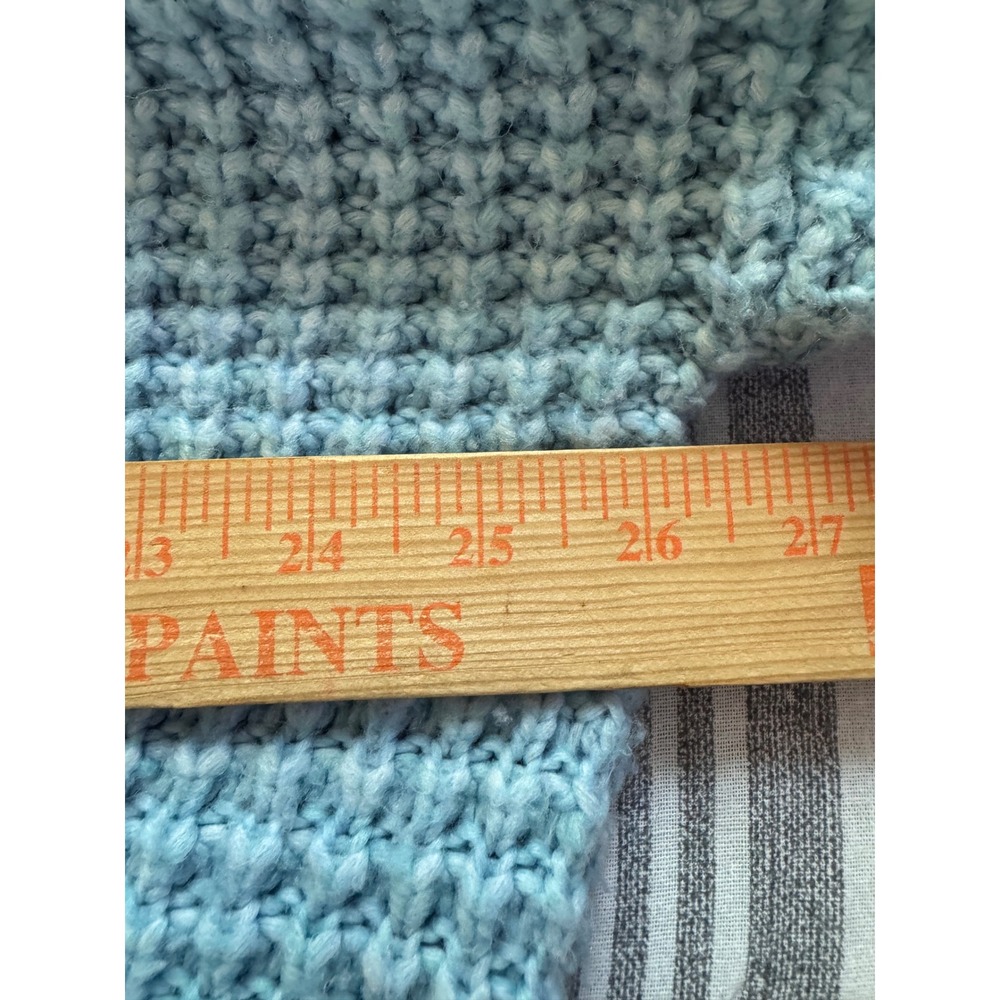 American Eagle Light Blue Waffle Knit V-Neck Pullover Sweater Womens M - Picture 6 of 8